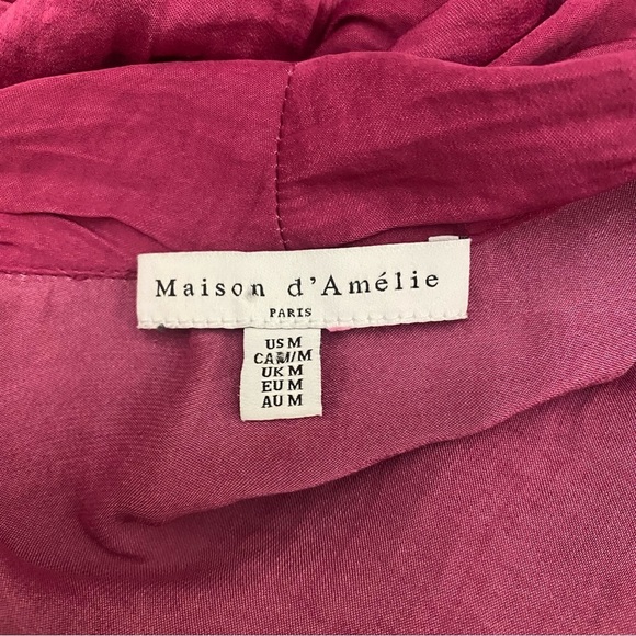 Maison d’Amelie | wine satin blouse - Picture 3 of 4